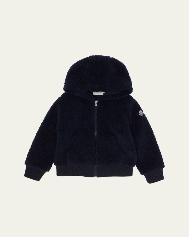 Boy's Teddy Fleece Zip-Front Sweatshirt, Size 8-10